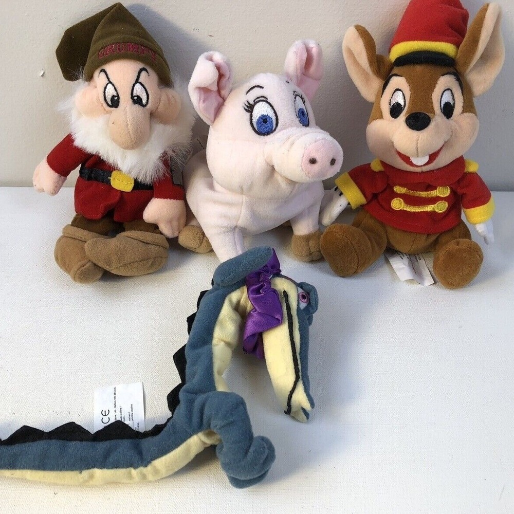 Disney Store Fantasia Black Cauldron Grumpy Timothy‎ Mouse Plush Retired Beanie
